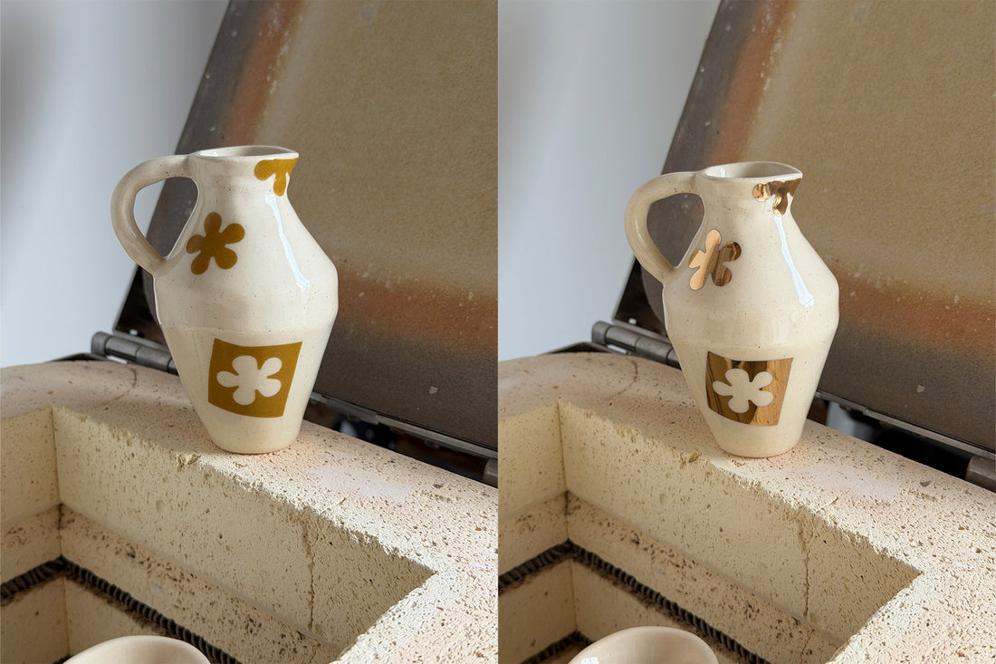 Gold Luster Decals on Pottery: Cut-Out Shapes Step by Step