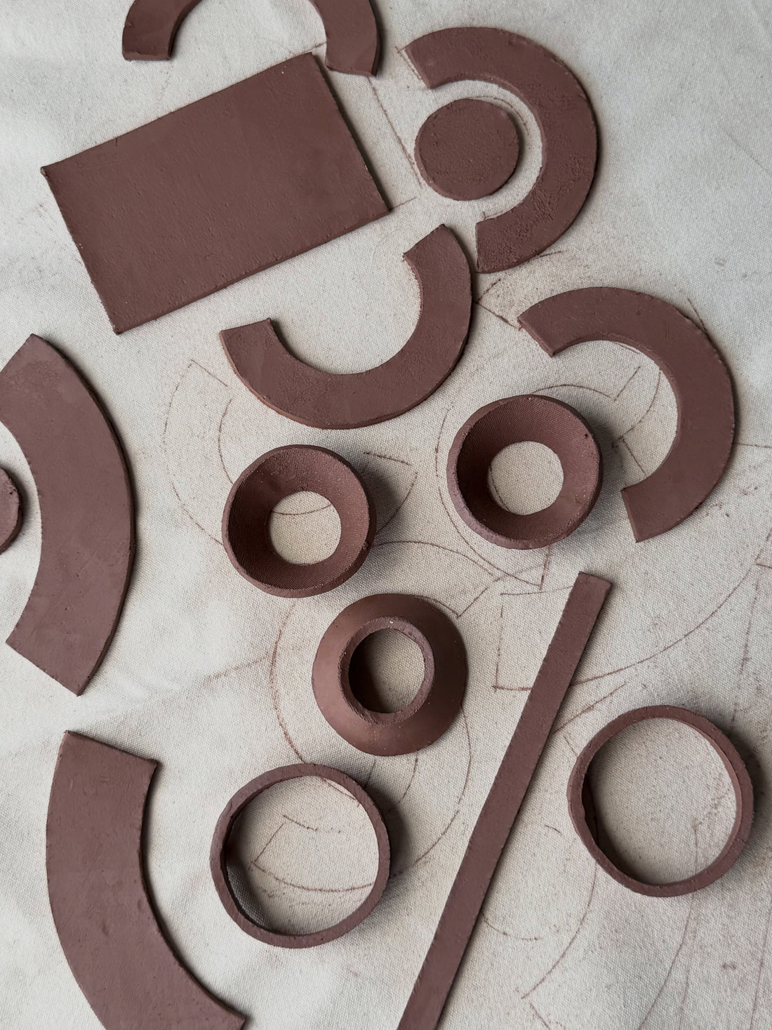 slab pottery templates made with stoneware