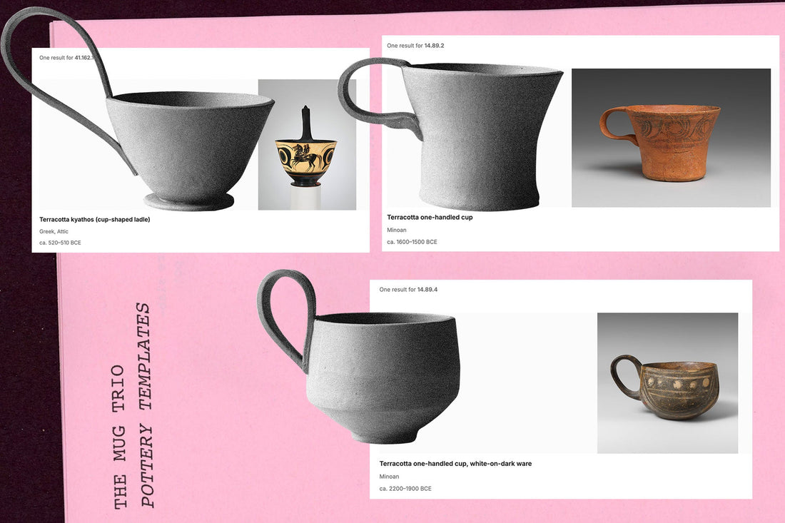The Mug Trio: 3 Slab Mug Templates Inspired by Ancient Met Cups