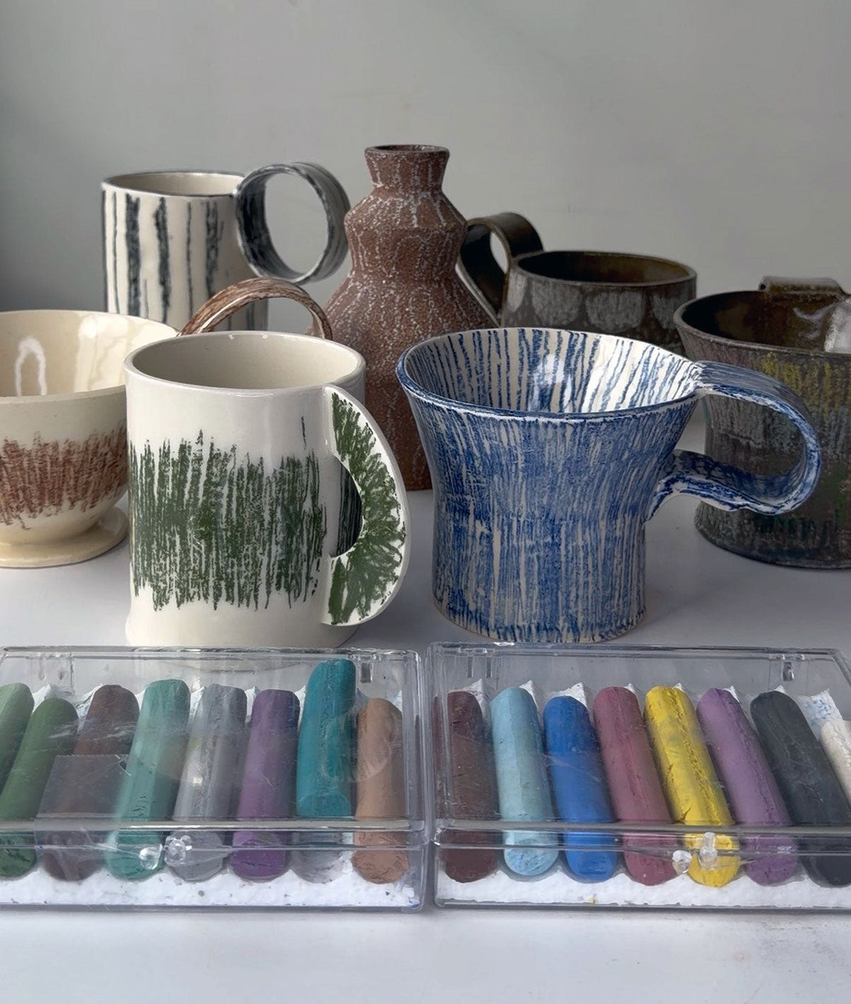 Underglaze Crayons on Black & Red Clay: My Test Results