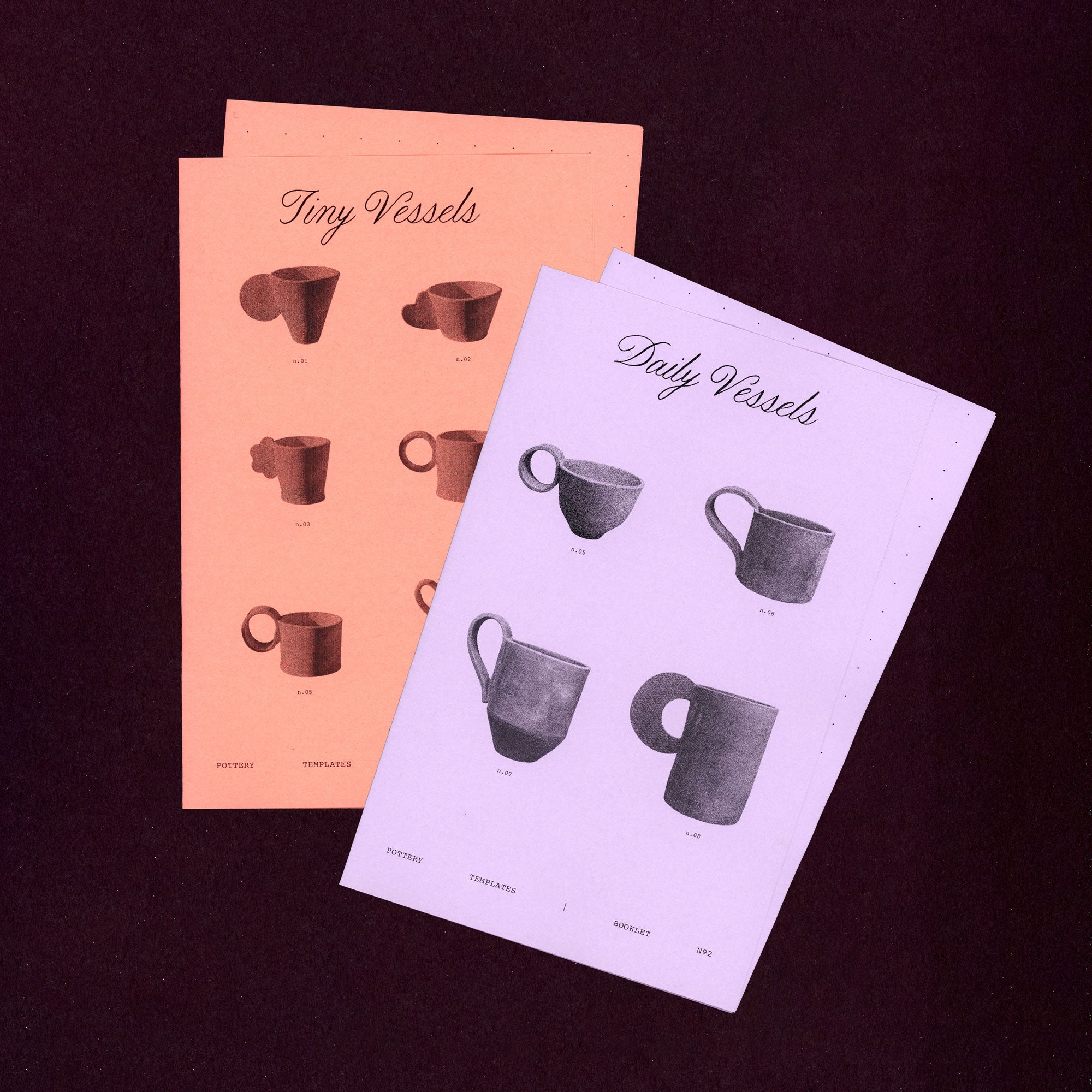 Pottery slab template bundle for mugs and cups