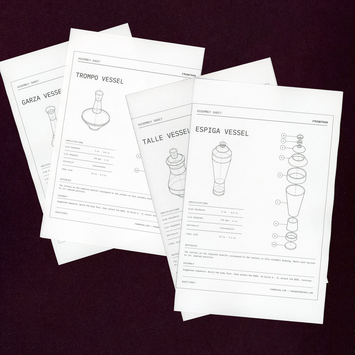 Bud Vase Quartet - 4 Pottery Vase Templates