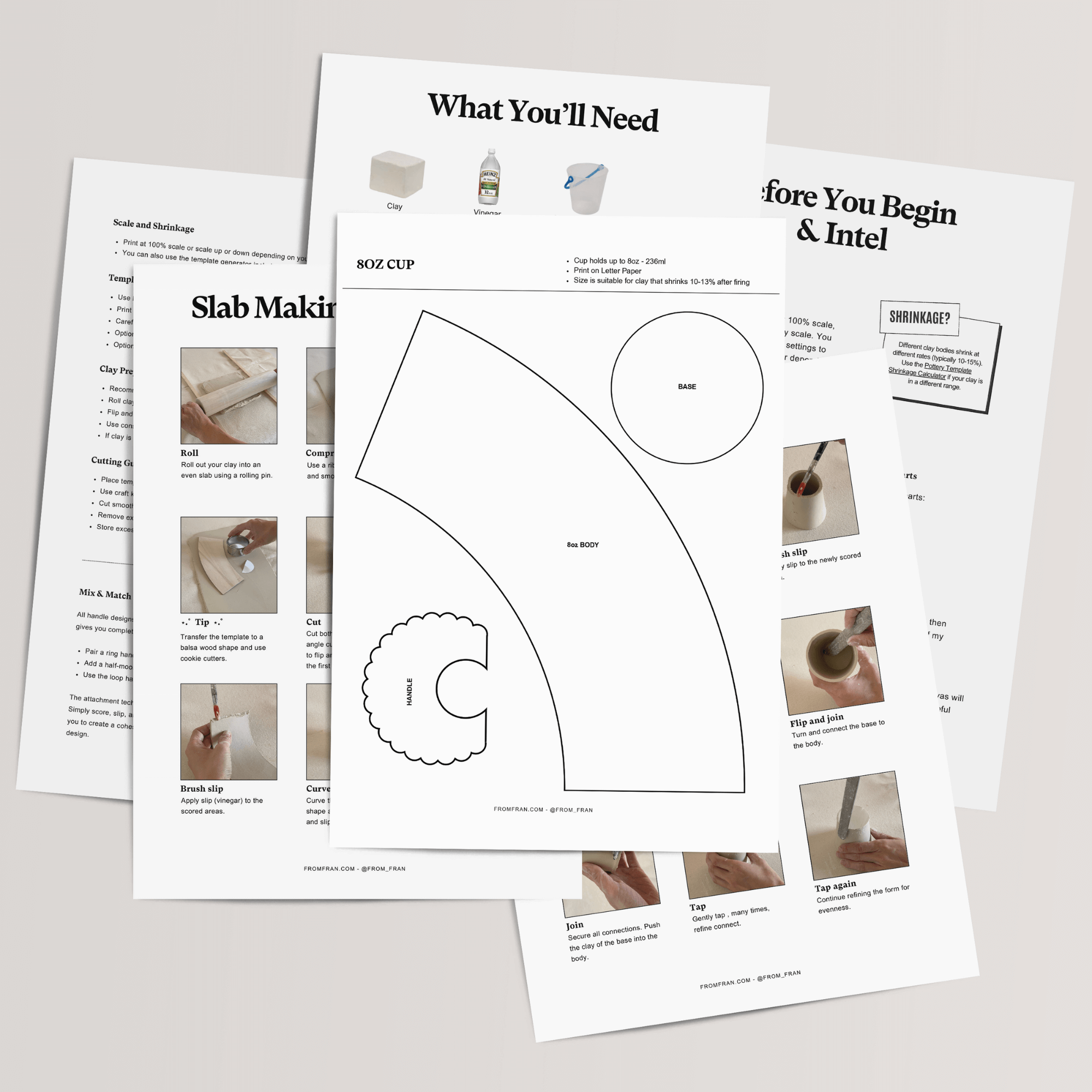 Slab Cappuccino Conic Cup Template