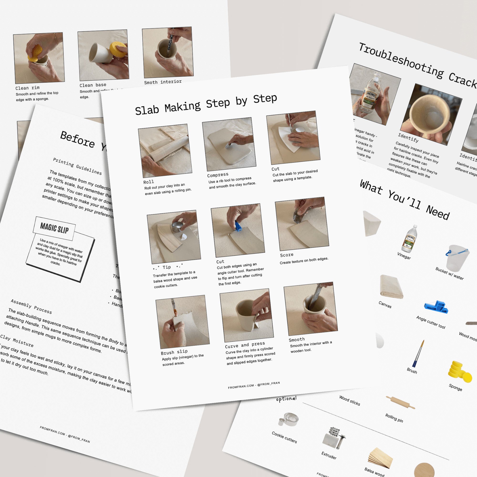 Cocoa Mug Pottery Slab Template + Video