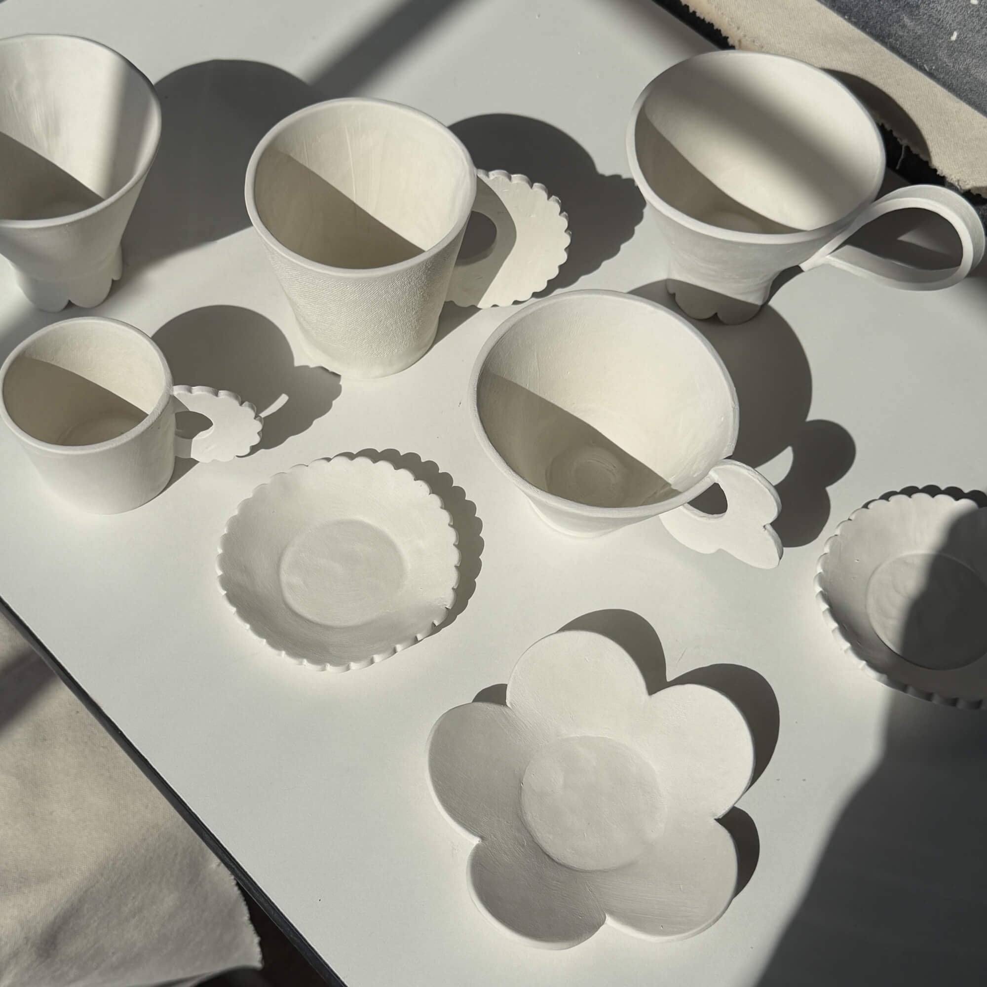 Pottery Template Slab Bundle – Flower Cup, Scalloped Cups, Footed Cup
