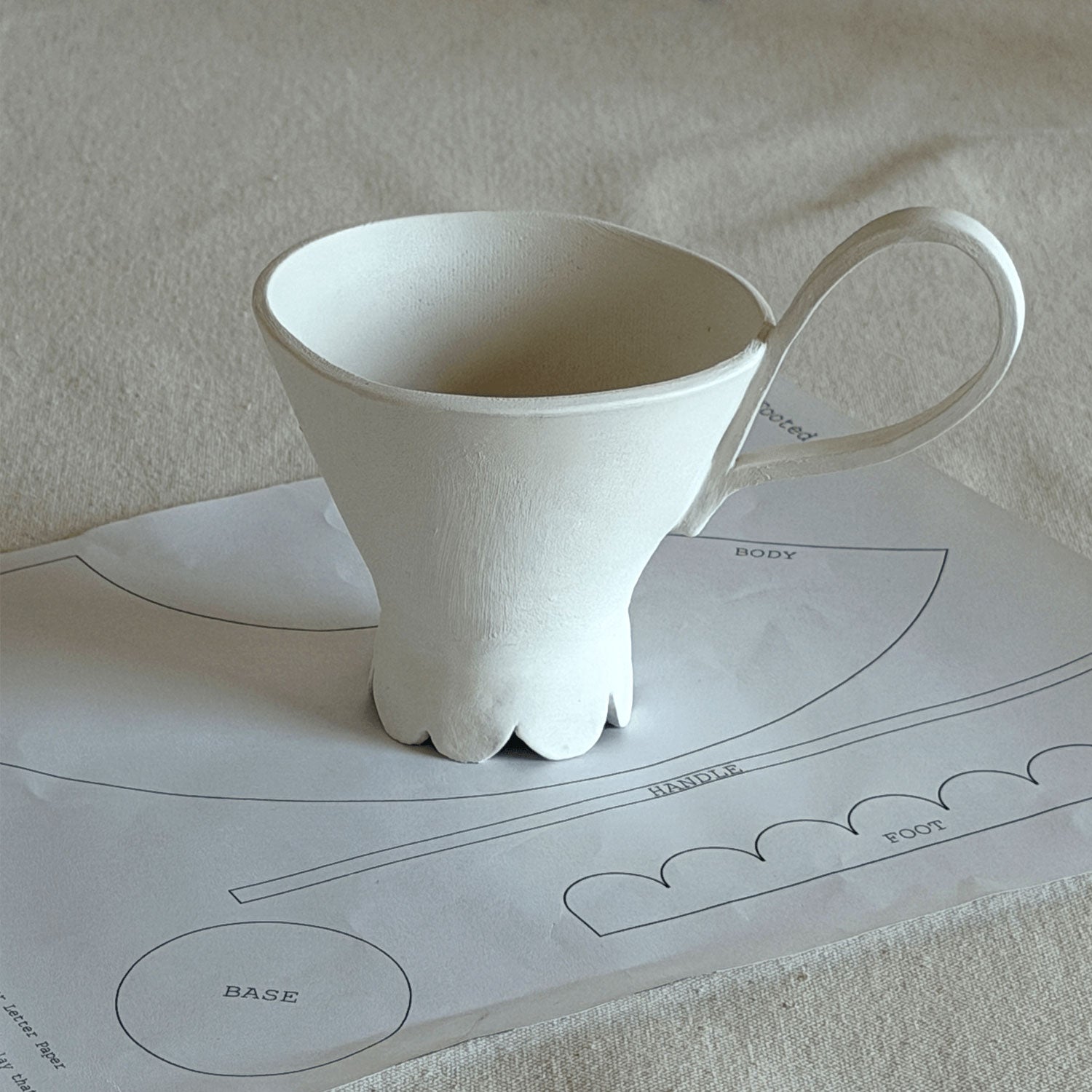 Footed Slab Cup Template