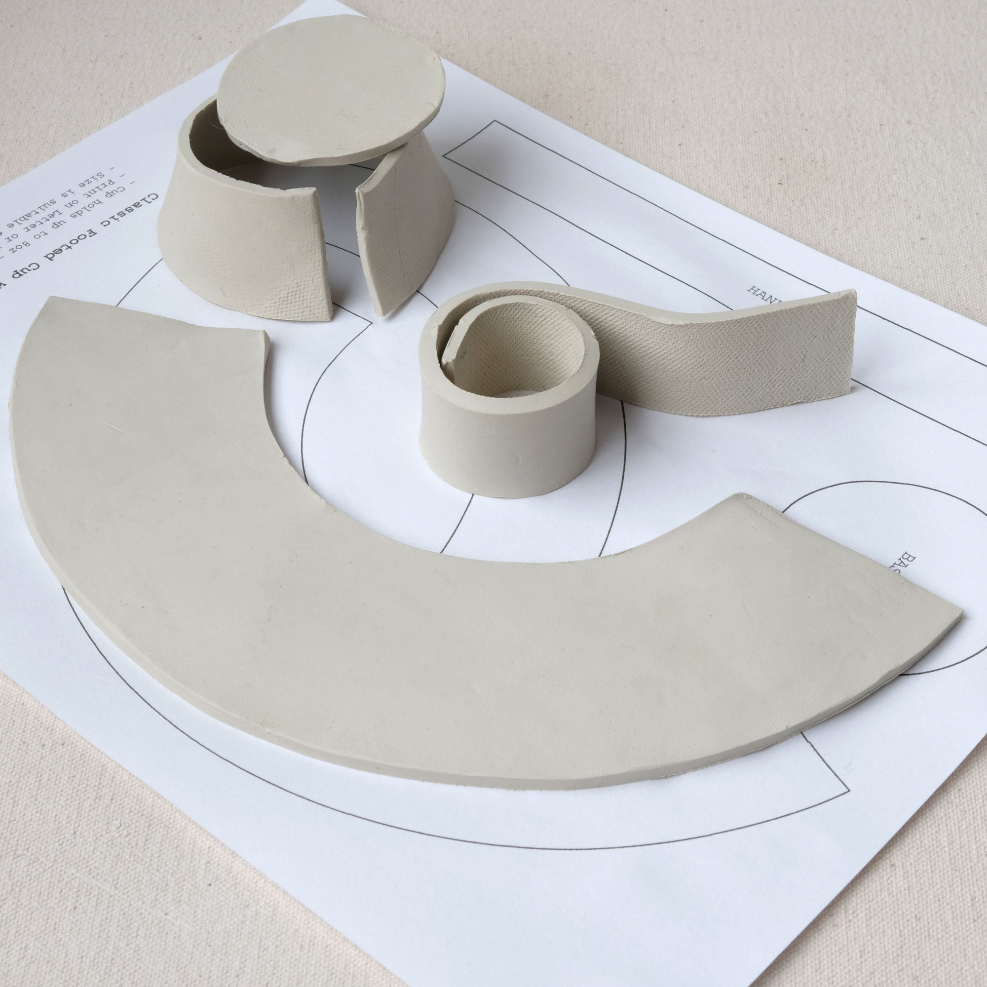 Footed Tea Cup Pottery Template
