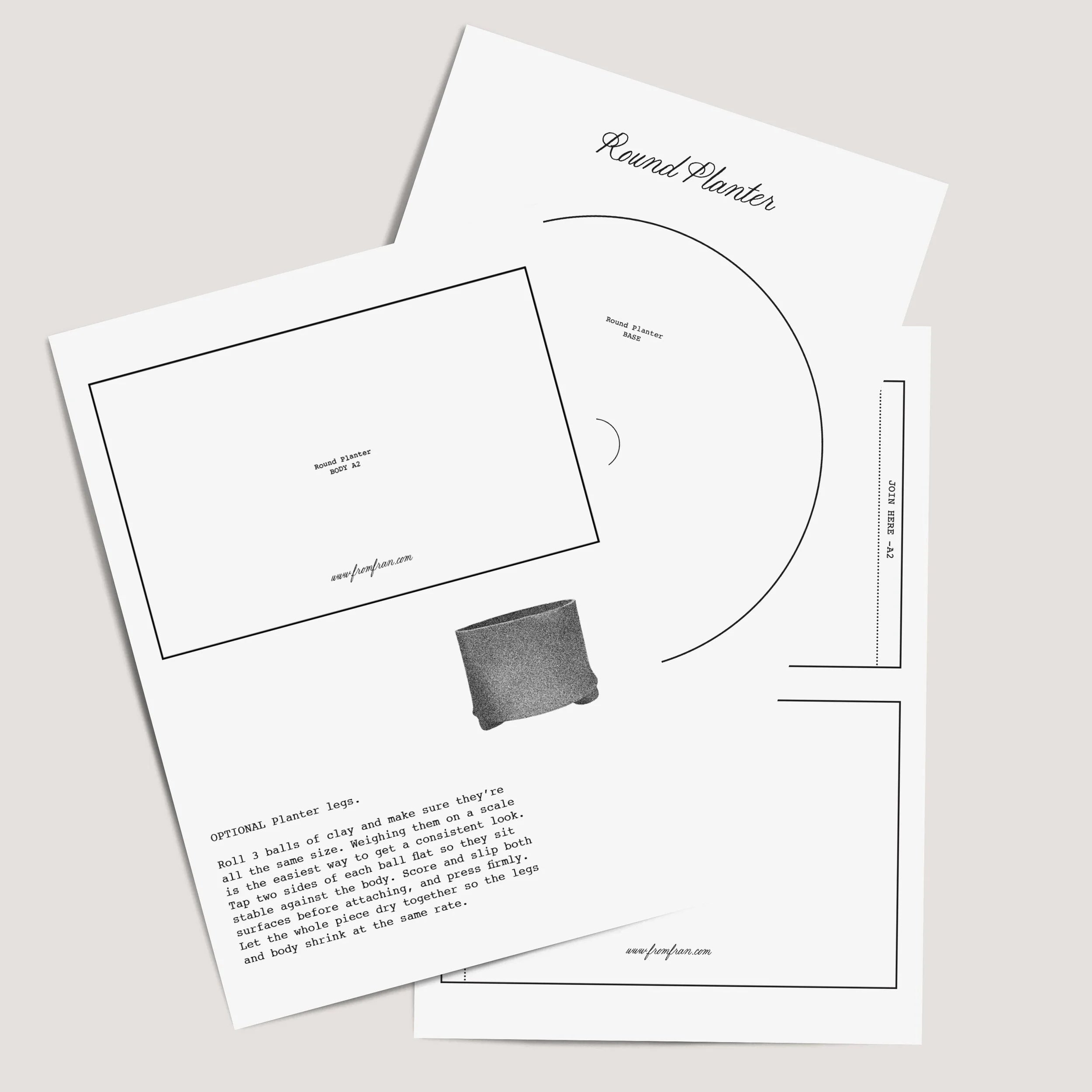 Free Round Slab Planter Template