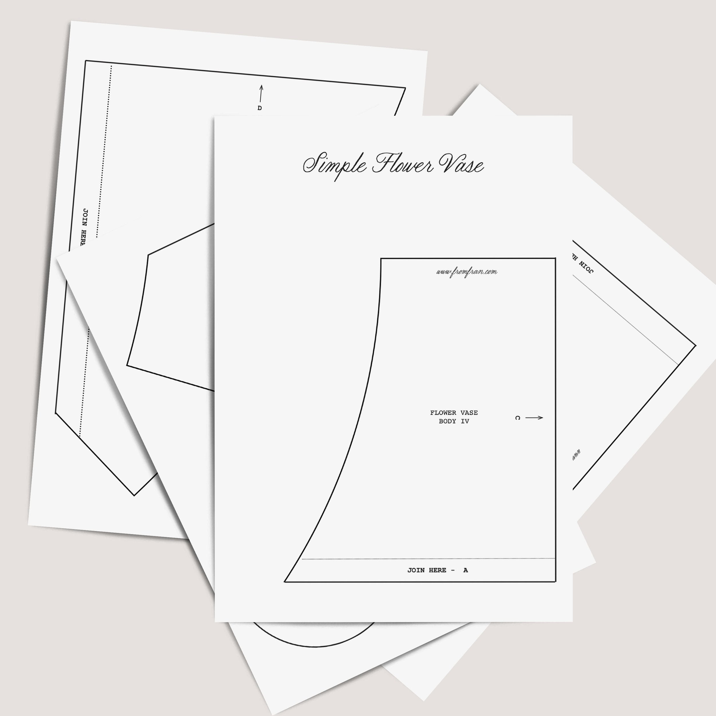 Free Slab Flower Vase Template