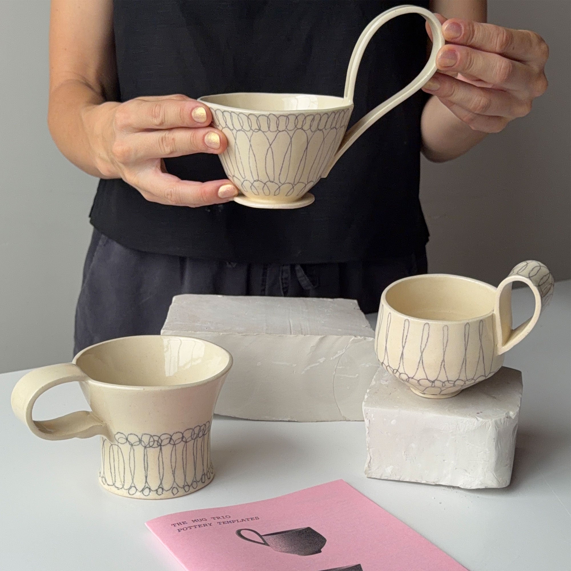 Pottery Slab Design Mug Trio Bundle | Printed Booklets + PDFs