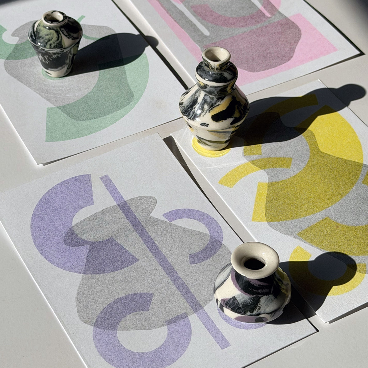 Set of 4 Risograph Postcards