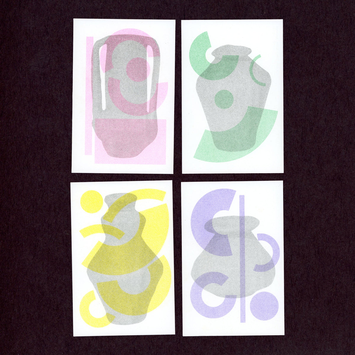 Set of 4 Risograph Postcards