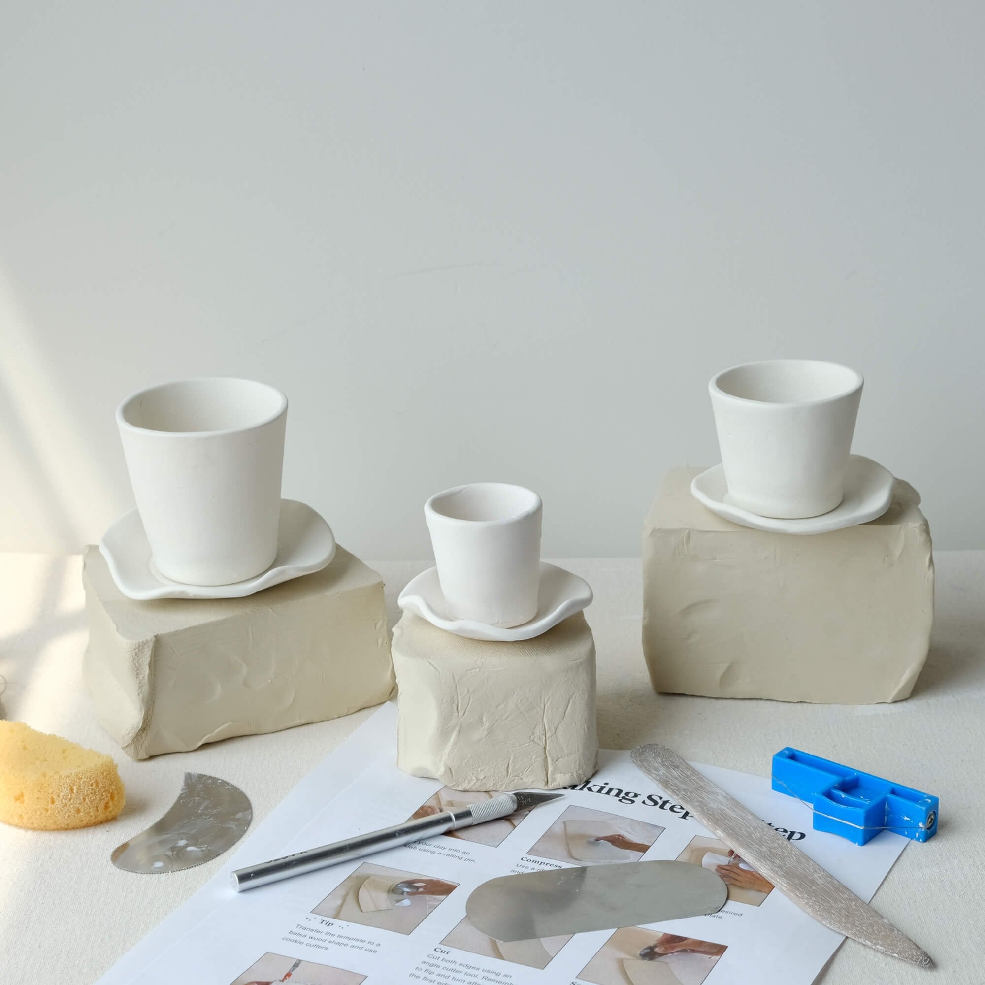 Pottery Slab Shot Cups Kit