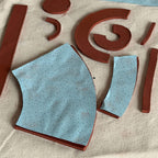 Pottery slab bud vase template with red clay