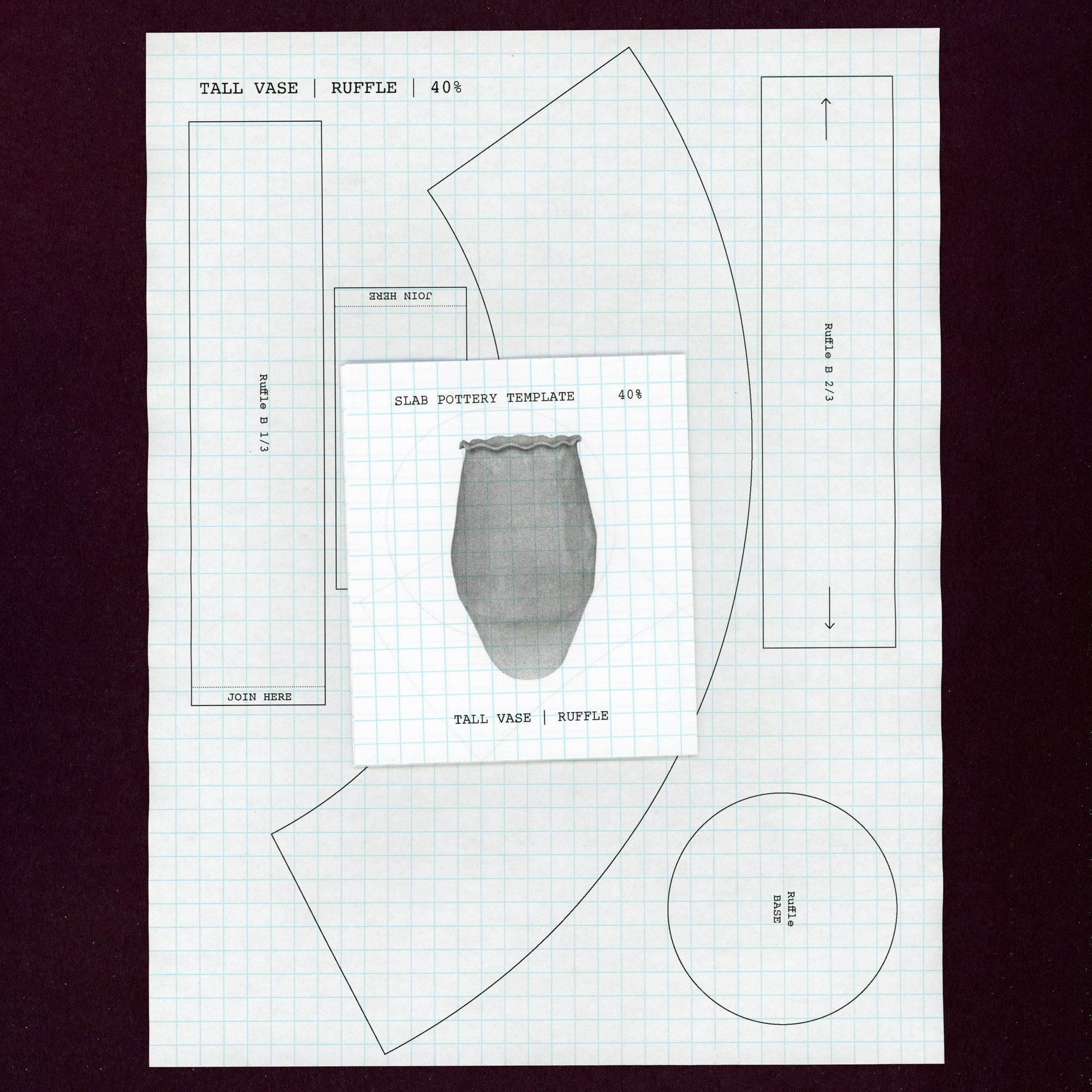 Ruffle Vase Template — Small