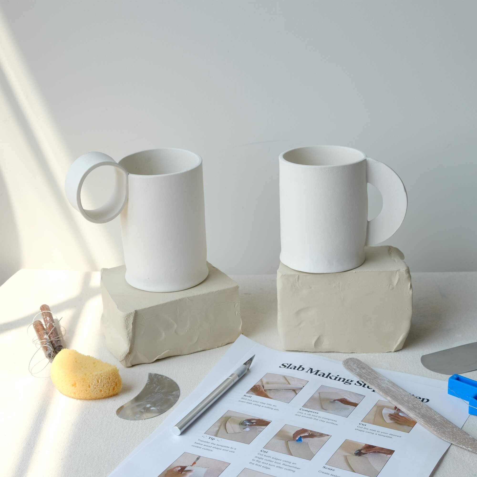 Pottery Slab Template Tall Mugs Kit